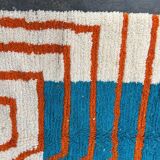 Beni Ourain Berber rug with colourful patterns, size 150 x 250 cm.