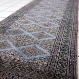 Tapis coureur vintage ouzbek Bukhara fait main en laine – 75 x 244 cm