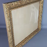 Old wood frame - gilded stucco - glass 61x51 cm leaf 50.5x40 cm SB 113