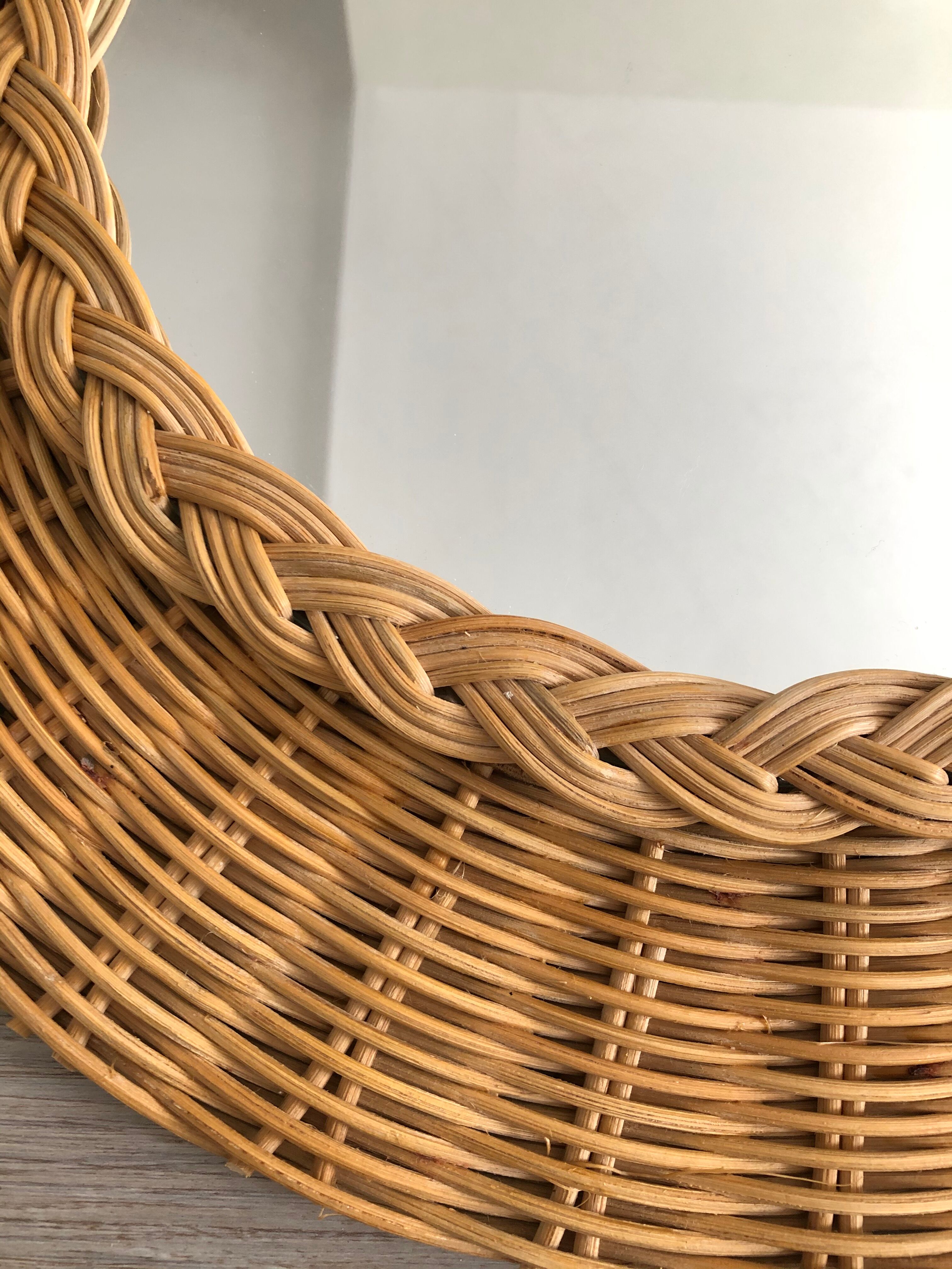 Braided rattan mirror 47 cm