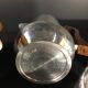 English Design Coffee and Tea Set, Picquot Ware, Brushed Aluminum, 1950