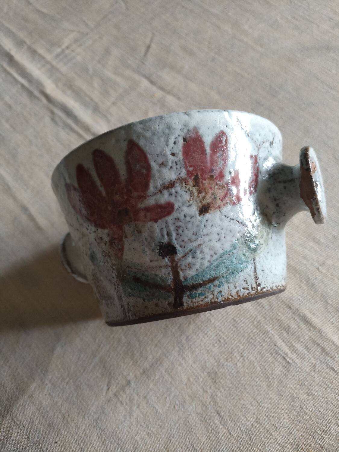 1950s ceramic pot by Gustave Rousseau