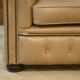 Beige leather Chesterfield sofa handmade in England.
