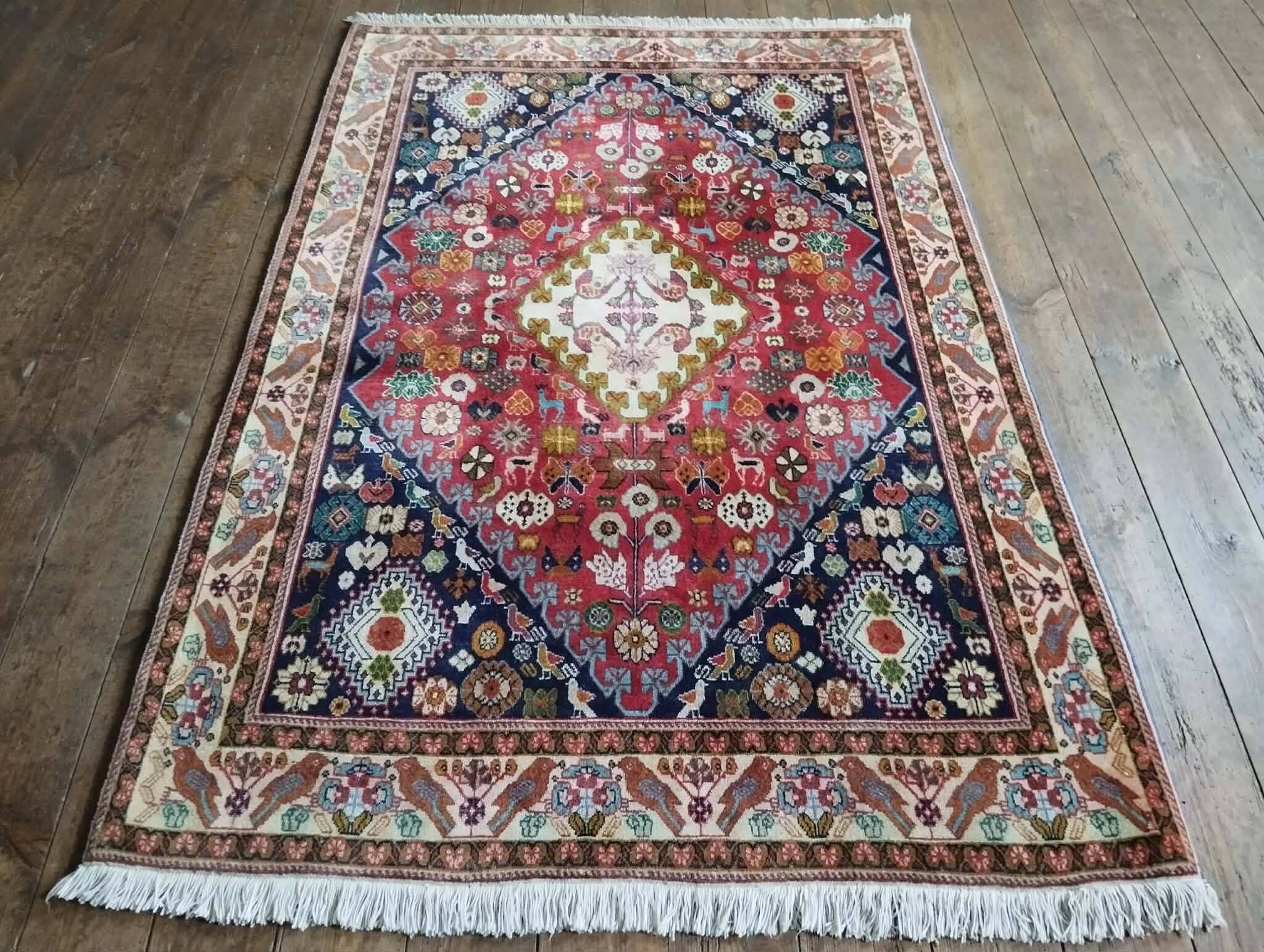 Handmade Persian Abadeh rug 151x102cm