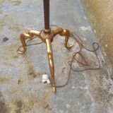 Floor lamp gilded bronze base lampshade fabrics