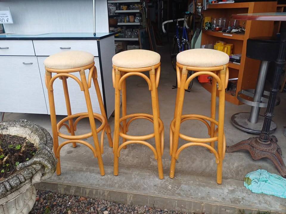 Thonet-style wooden bar stool