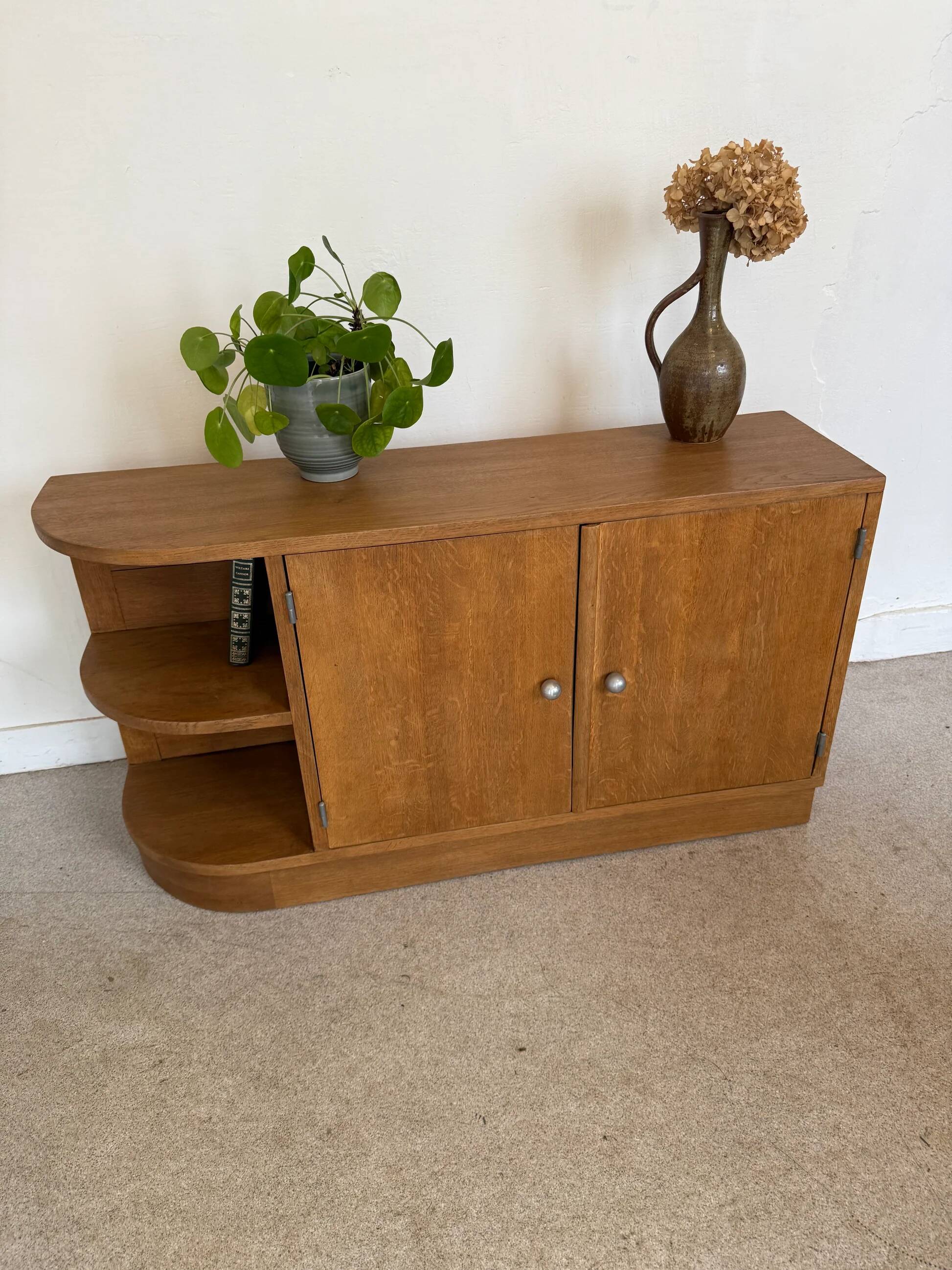 Meuble bas enfilade vintage art déco bois massif