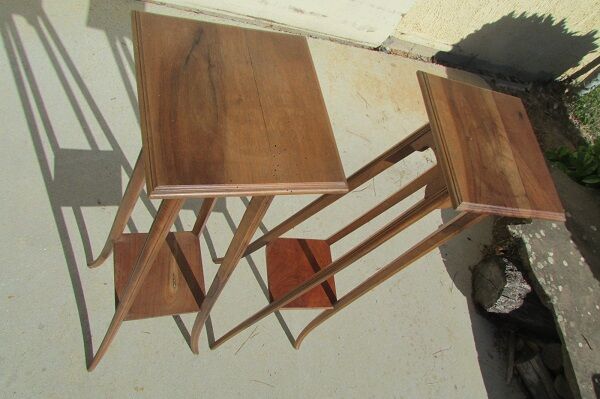 Pair of tall walnut harnesses