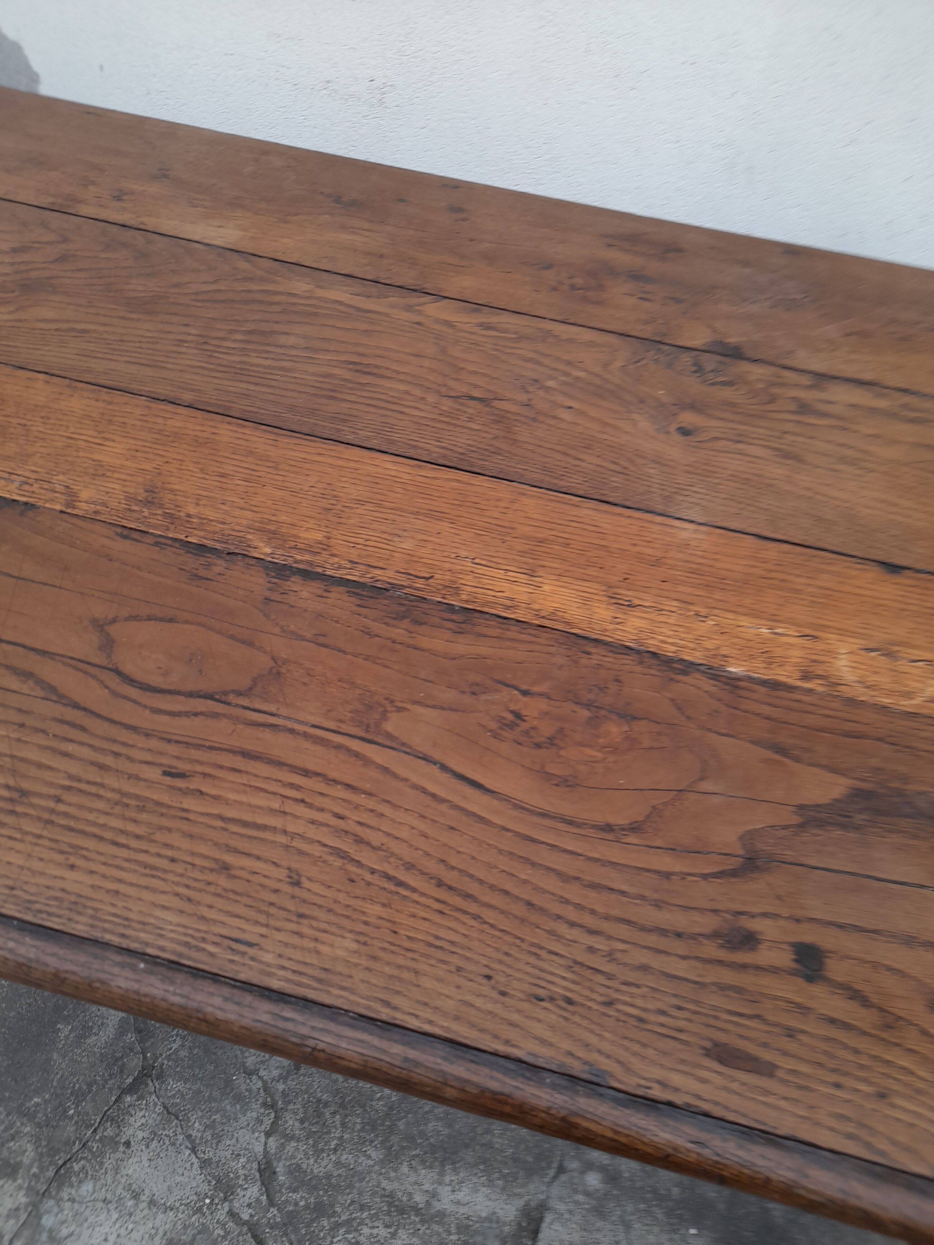 Rustic oak farmhouse table 19th -1m59