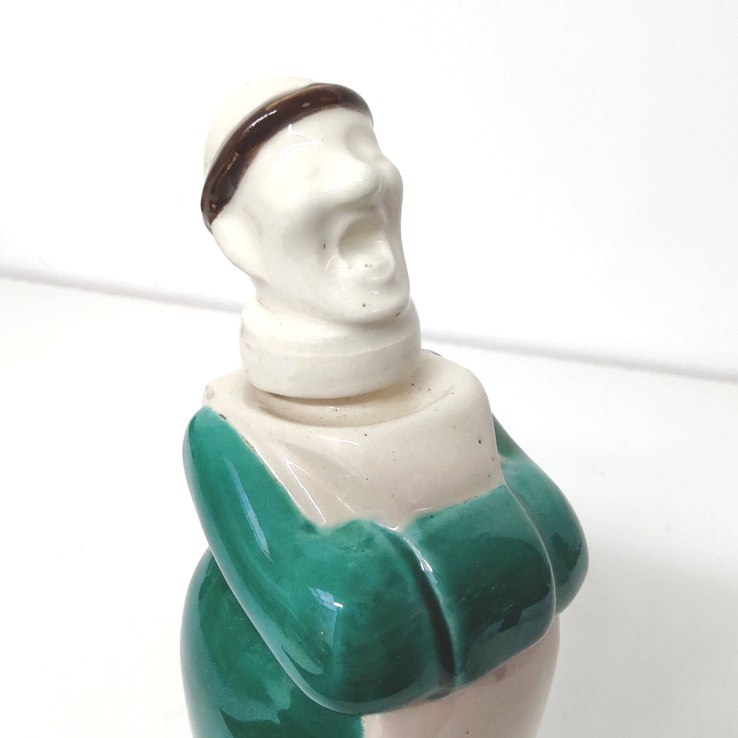 Monk earthenware liqueur bottle Franor Royale 1940s