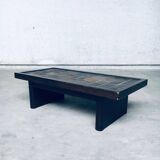 Brutalist Style Slate Tile Inlay Coffee Table, Belgium, 1970s