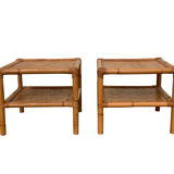 Vintage rattan side table 1960