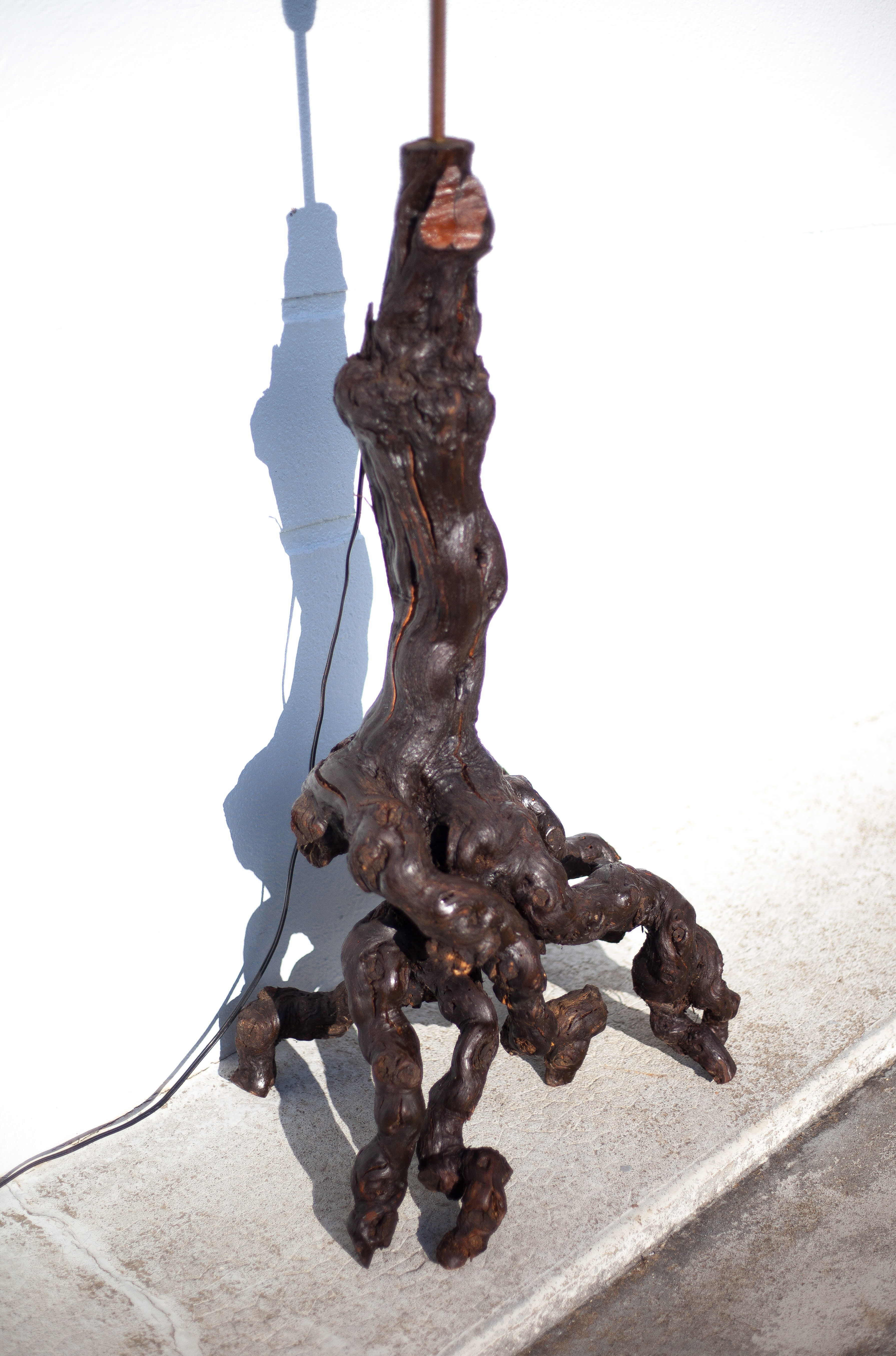 Floor lamp, floor lamp, vine vine and lampshade, large living room lamp, chalet, countryside