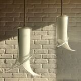 Pair of hanging Fiore by Renato Toso, Leucos Murano 1970