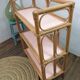 Vintage wicker and bamboo shelf