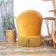 Ochre yellow velvet toad chair