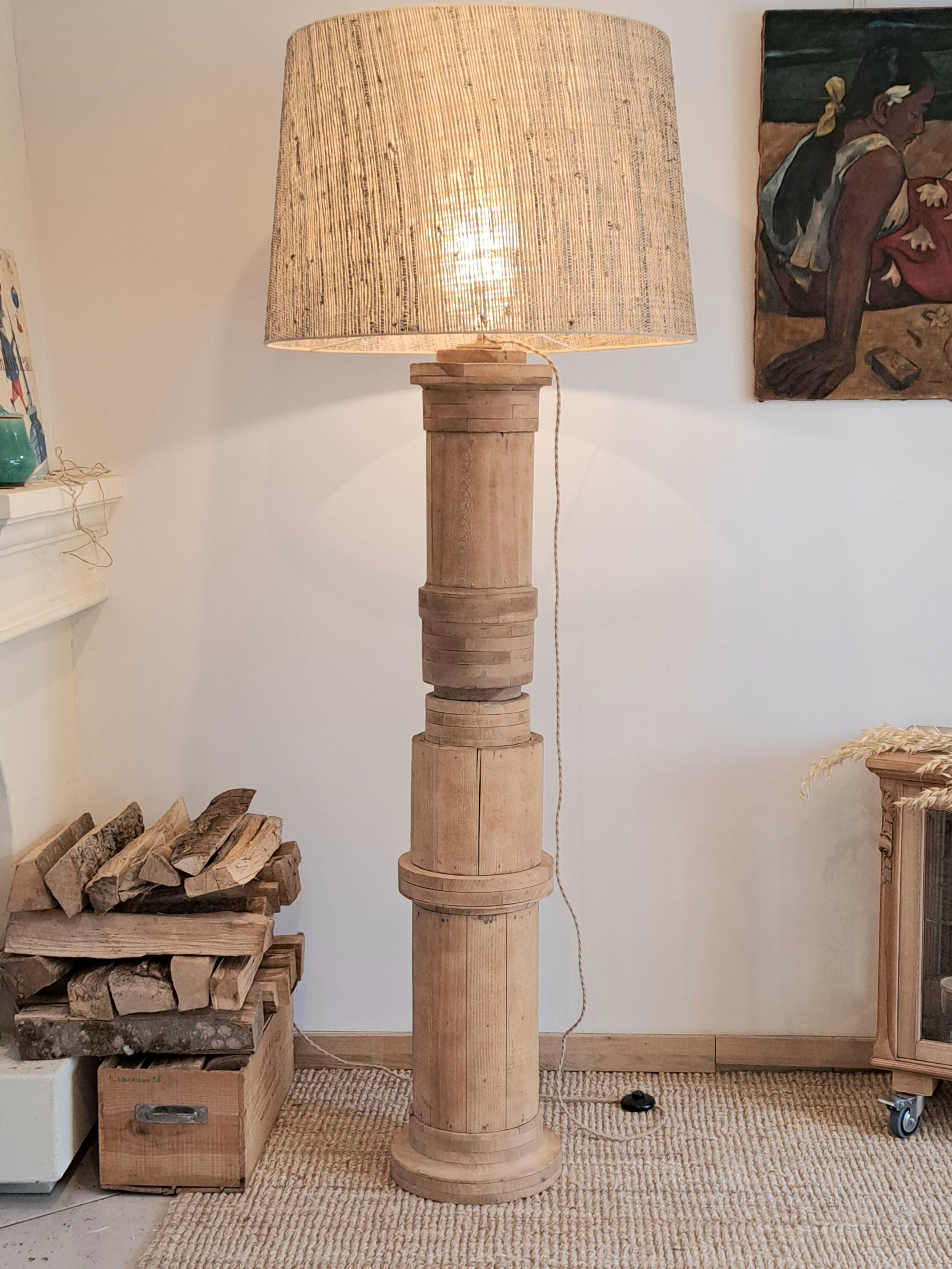 Vintage pulley floor lamp revisited