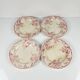 Set of 4 flat plates KG Lunéville Terre de fer, "Fontainebleau", pink, 19th century