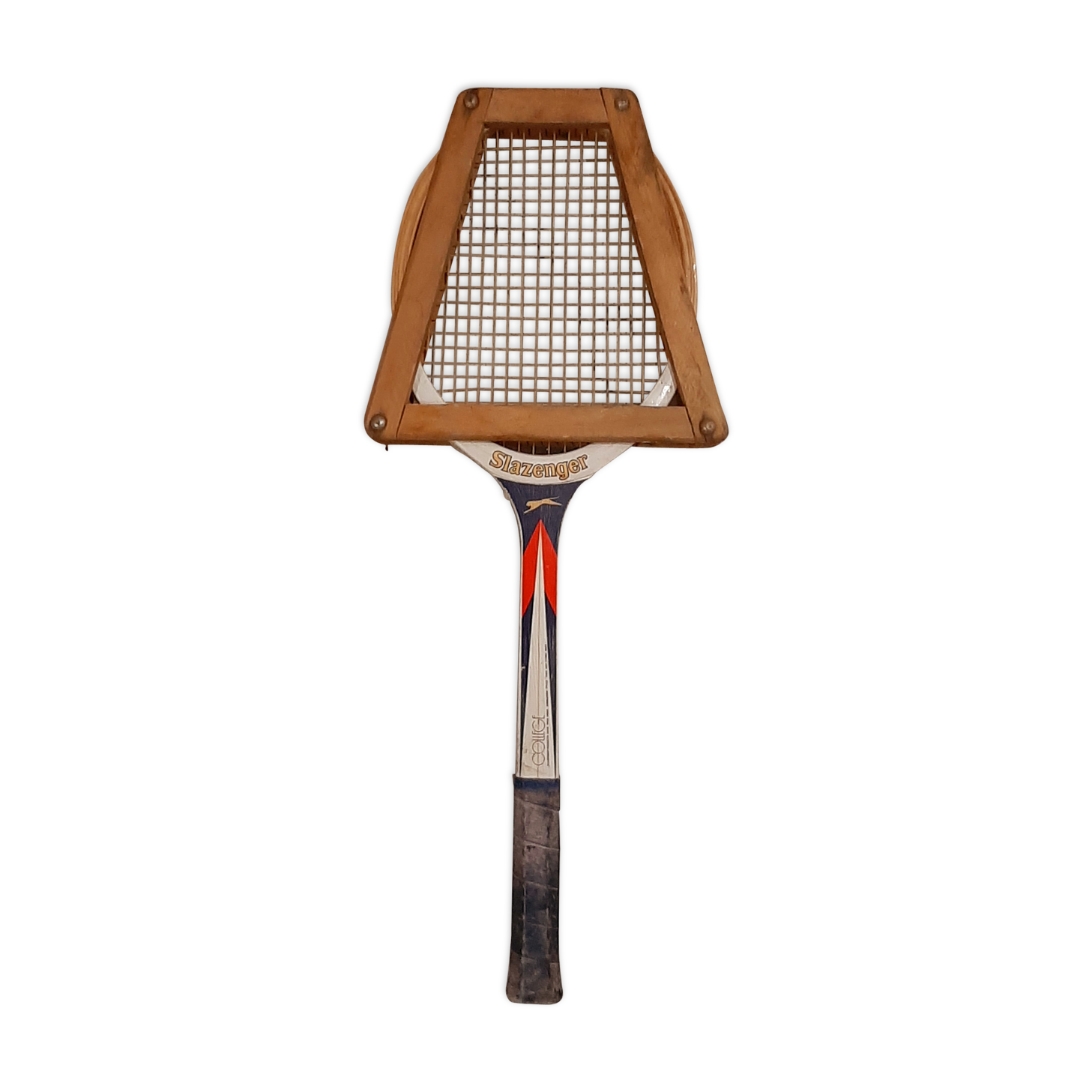 Vintage tennis racket slazenger and its wood frame