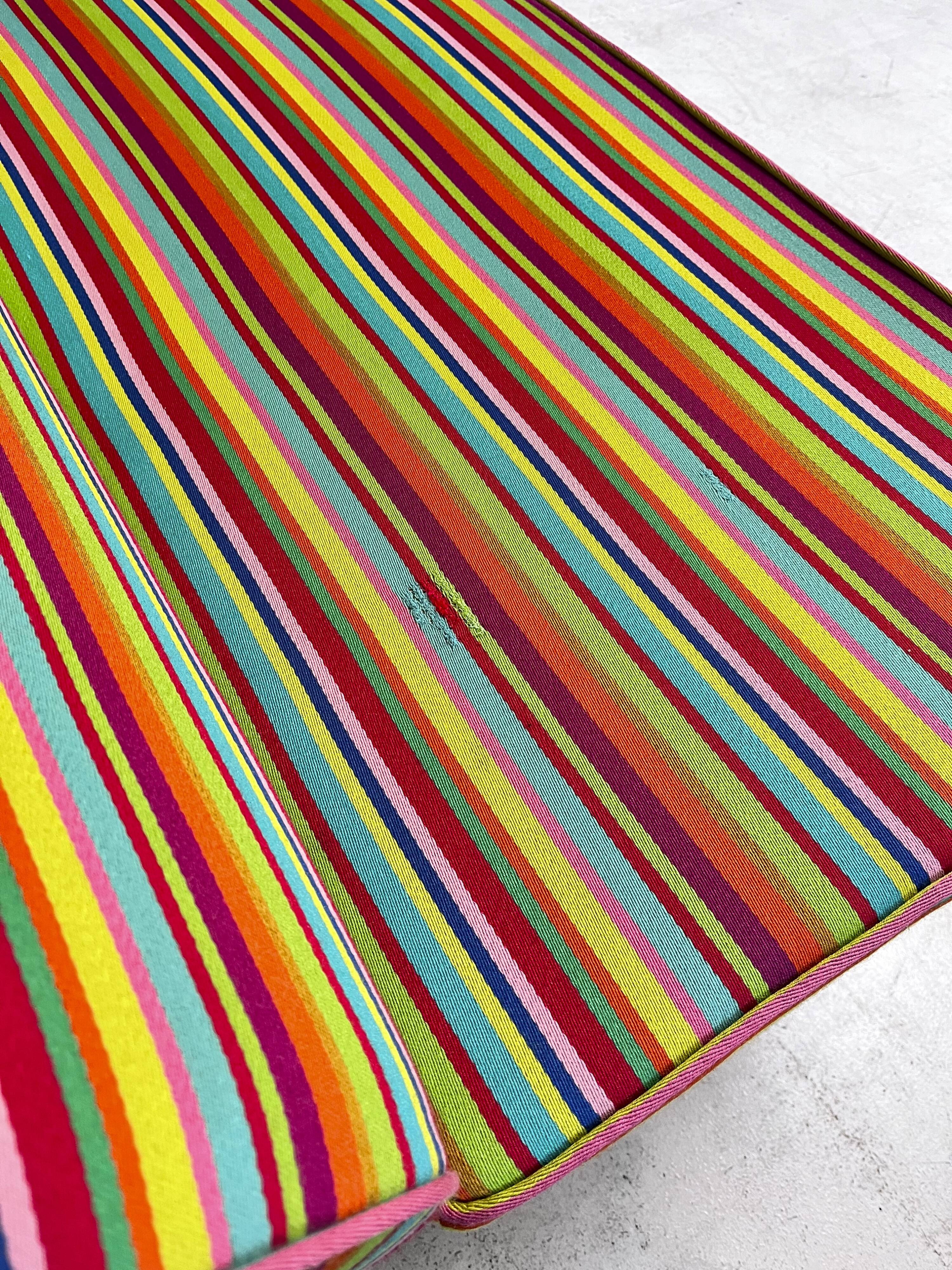 Compact sofa Eames Vitra Alexander Girard Miller stripe fabric