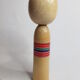 Vintage kokeshi doll, kimono pattern, 24.5 cm