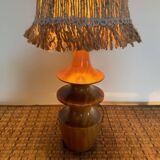 Turned wood lamp from the 70s
