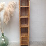 Vintage rattan shelf bookcase