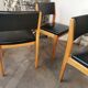 Set of 4 chairs scandinavian style wood and skaï black