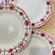 X6 assiettes à fleurs rose Monique Ceranord France-retro-vintage