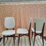 Ensemble 3 chaises vintage simili