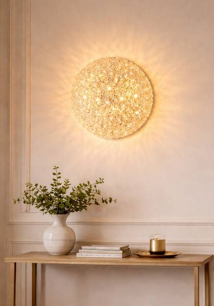 50 cm Murano glass and brass wall light - Egon Hillebrand. Germany 1970.