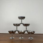 Lot de 6 coupes à glace / dessert en inox, forme de "fleur"