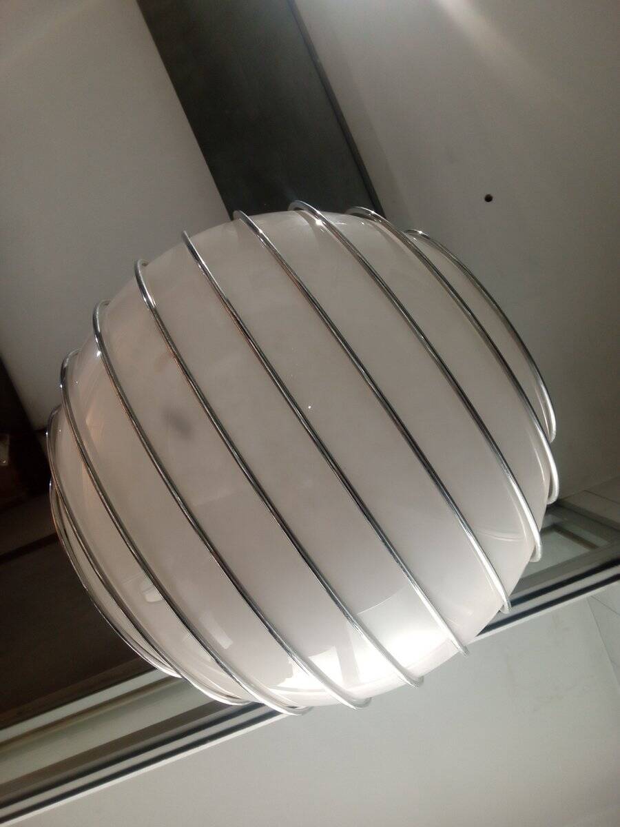 Cage pendant lamp by Adalberto Dal Lago for Esperia, 1970s