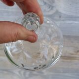 Cut glass candy box with golden edge