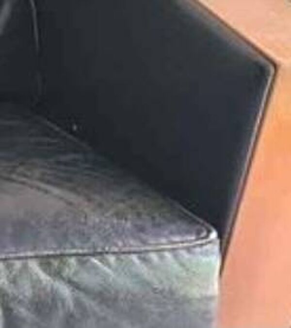 Canapé scandinave vontage en cuir noir