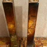 Pair of Silver-Plated Candle Holders H 29 cm - Modernist