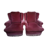 Ensemble de 2 fauteuils Burov en velours, Édition Paris