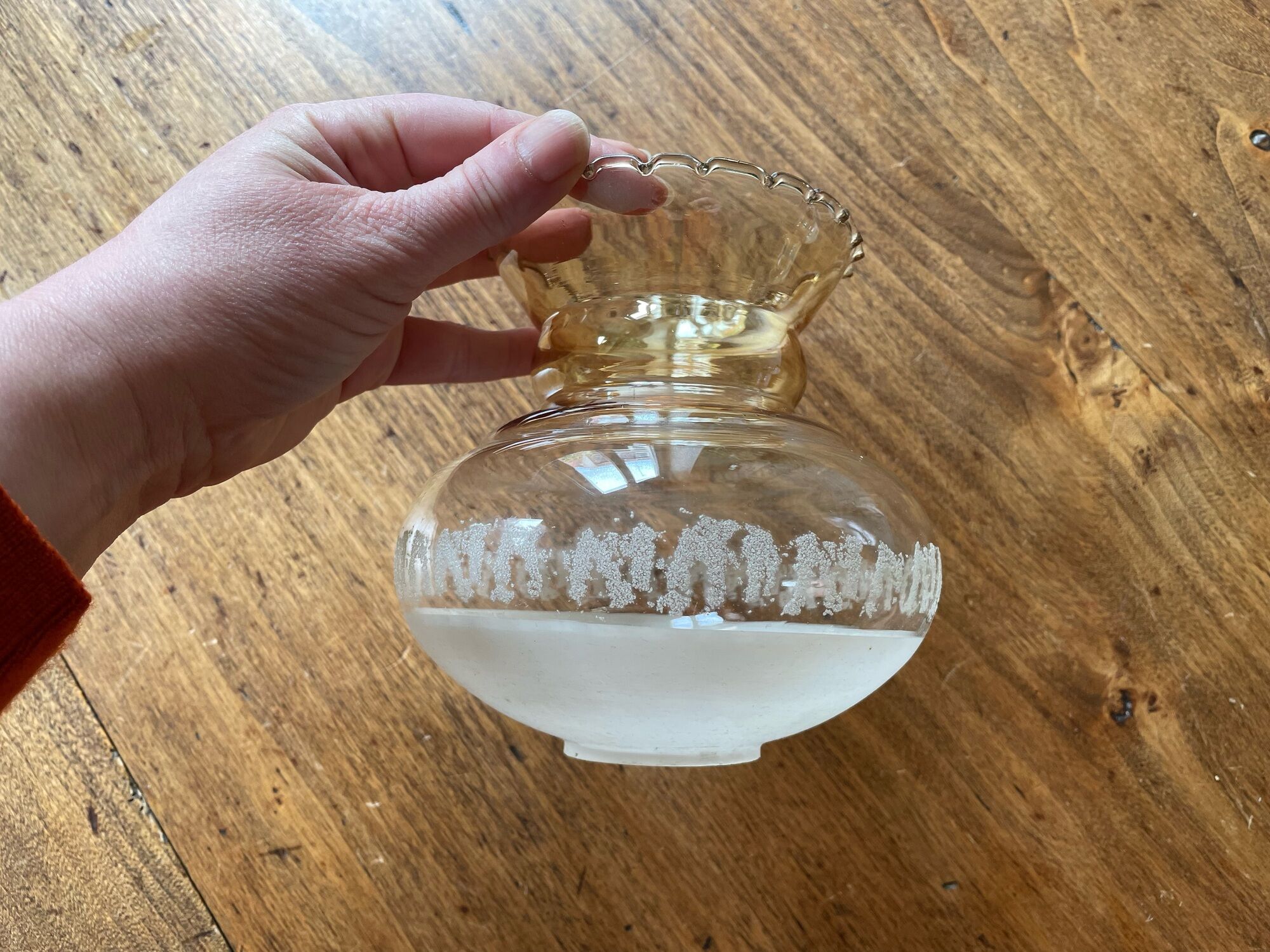 Set of 4 globes of glass lampshades, old, vintage