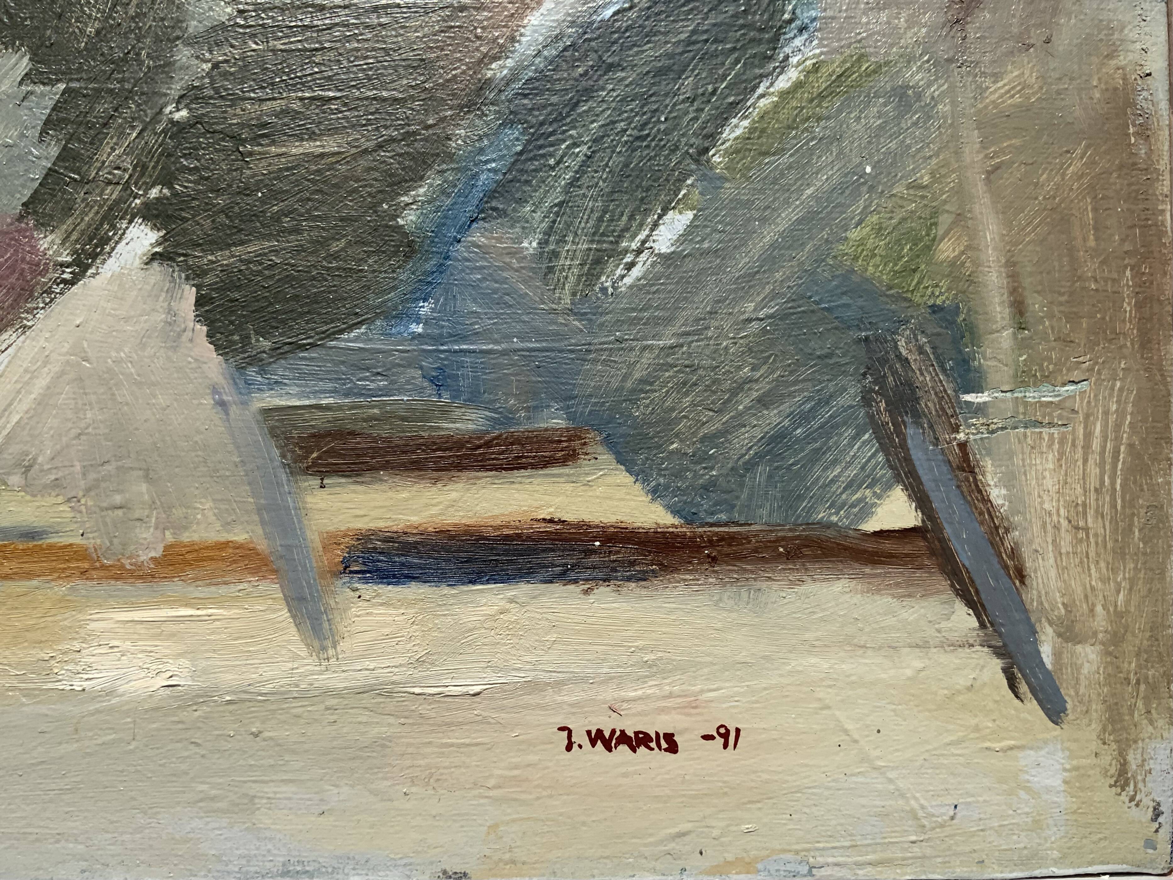 Vintage Oil Painting On Canvas Signed J. Waris 91