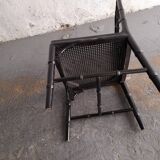 Chaise chippendale en bois laqué noir imitant le bambou, Jonathan Adler