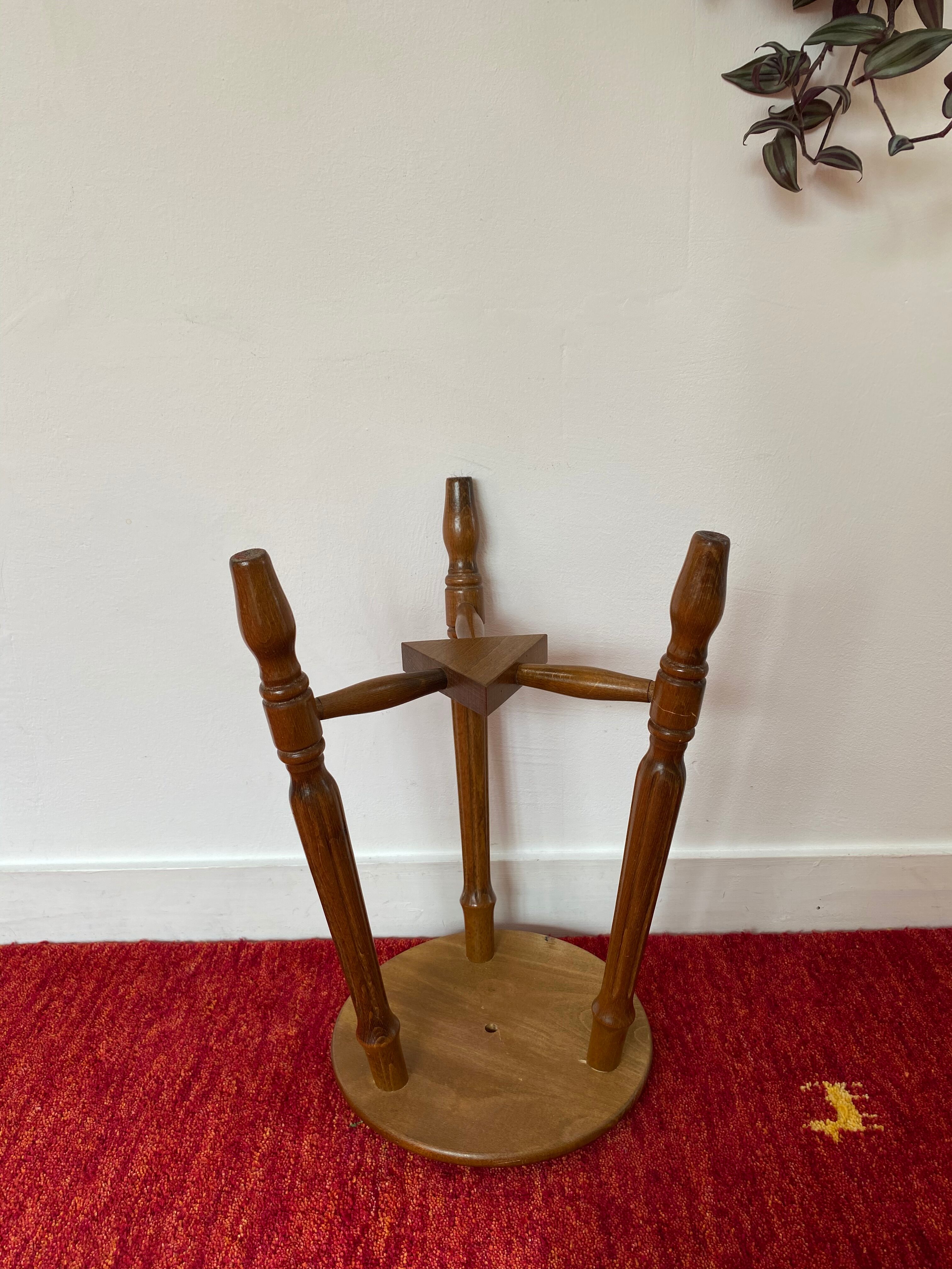 Vintage wooden tripod stool