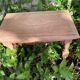 Small stool rustic raw oak sculpted top