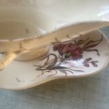 Gien polychrome gravy boat Carnation model