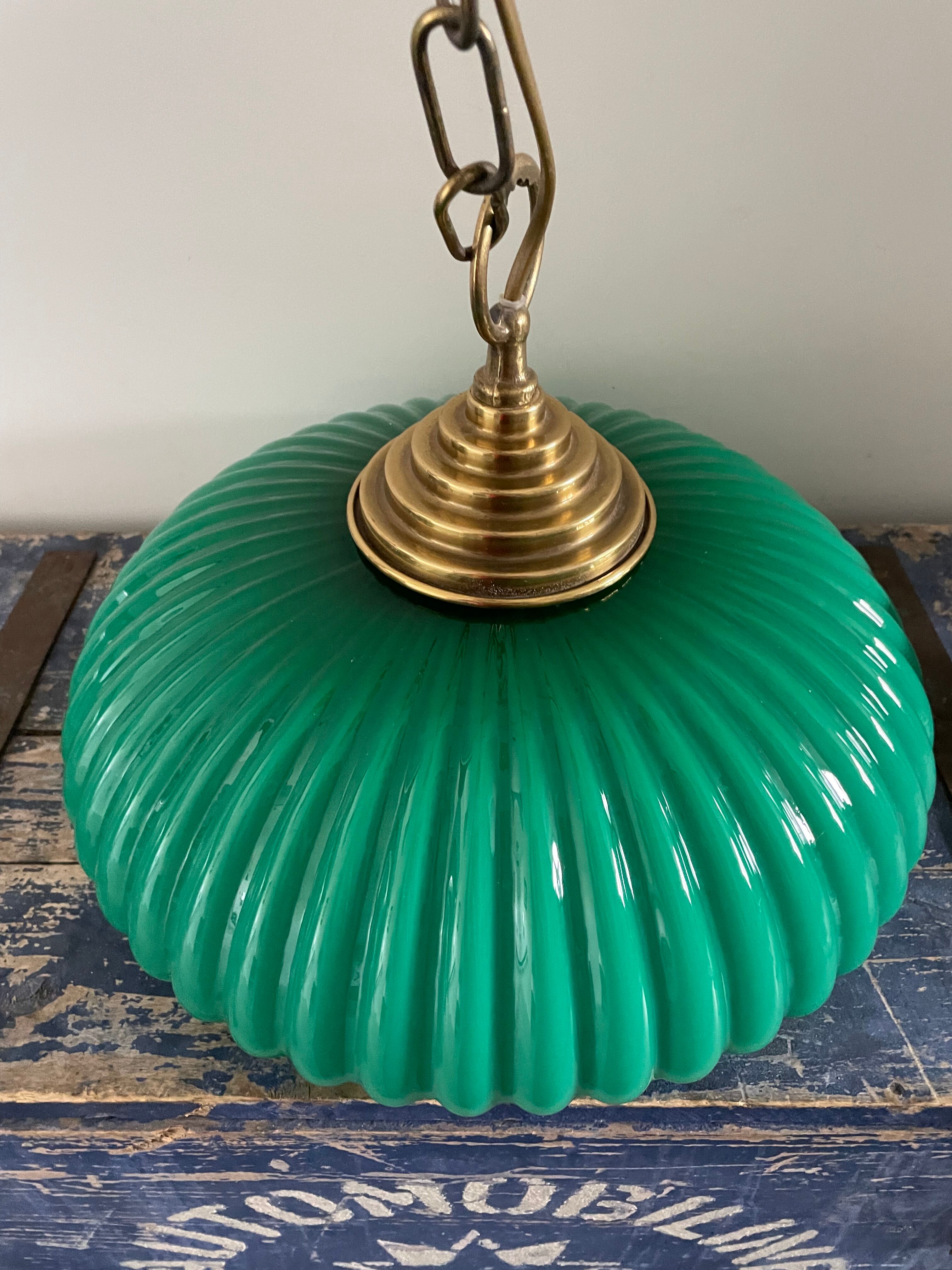 Green opaline chandelier