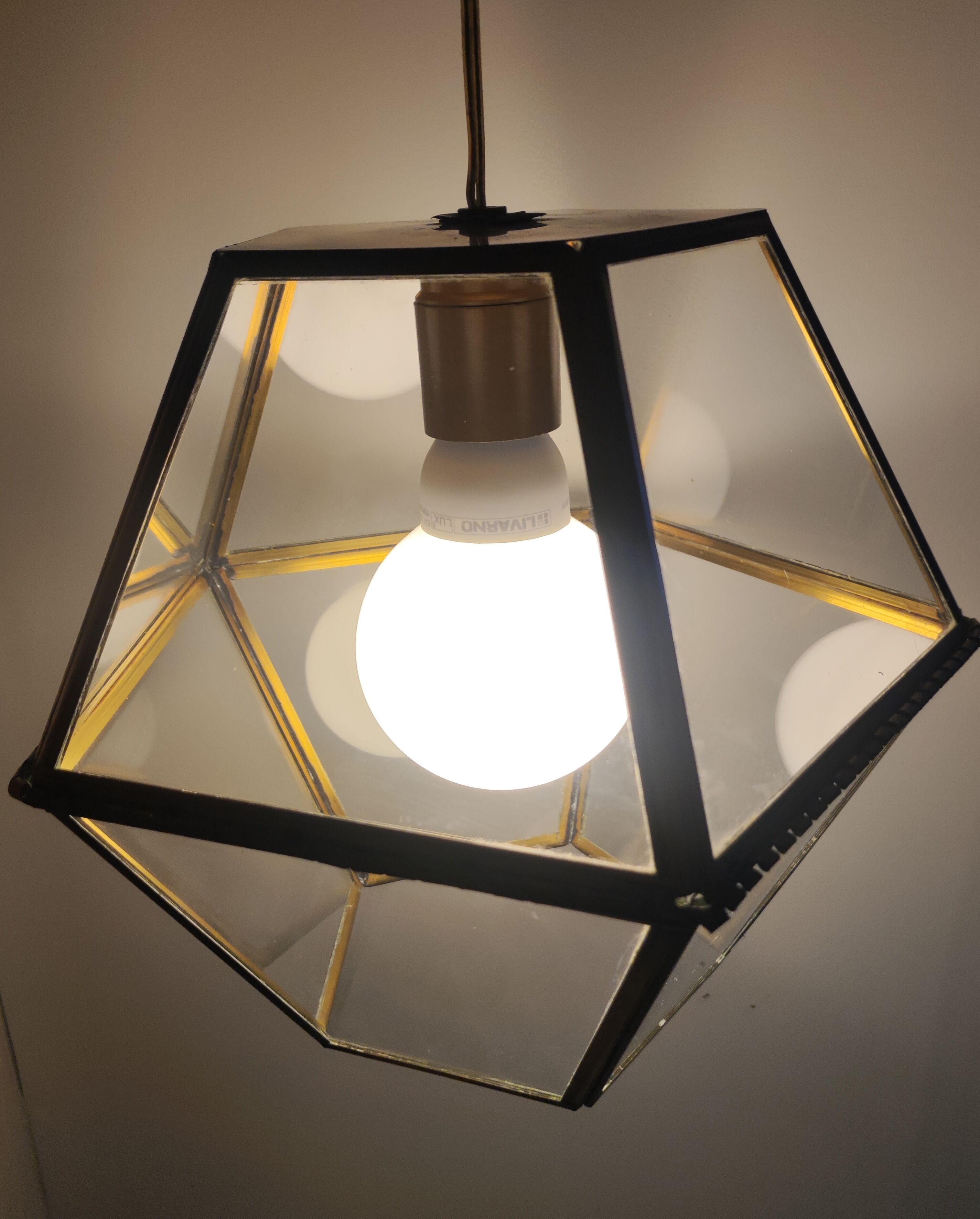 Lantern walkable glass and brass