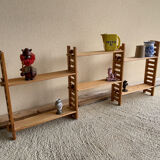 Vintage modular pine wall shelf
