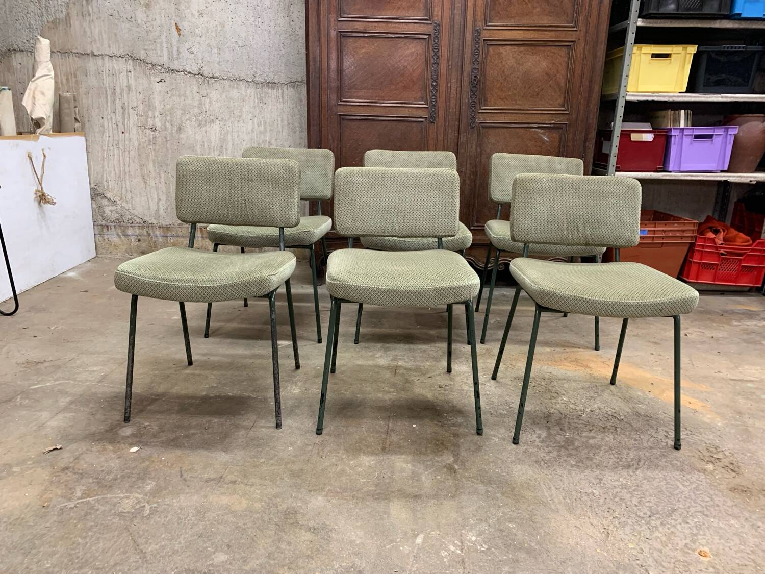 6 Chaises Design André Simard Airborne Vintage
