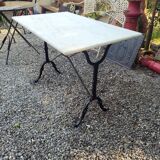 Bistro table top marble foot cast iron
