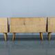 Ensemble de tables de chevet et commode avec étagère en verre des années 1960, Tchécoslovaquie
