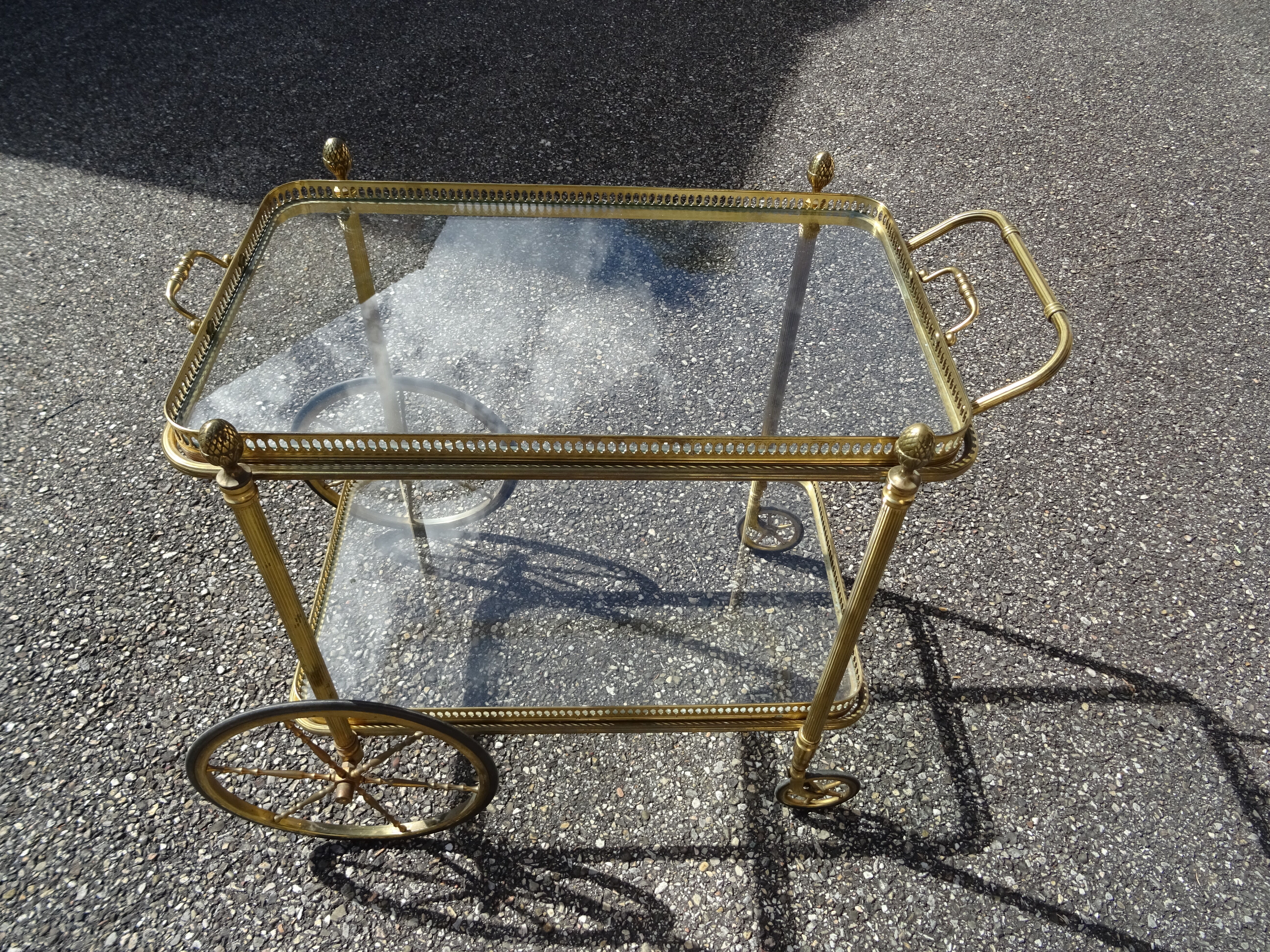 Rolling serving table in neo-classical Louis XVI style.